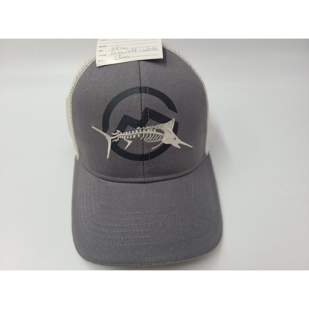 Magellan Outdoors Fishing Marlin Skeleton Mesh Trucker Snapback Hat Cap Men Gray